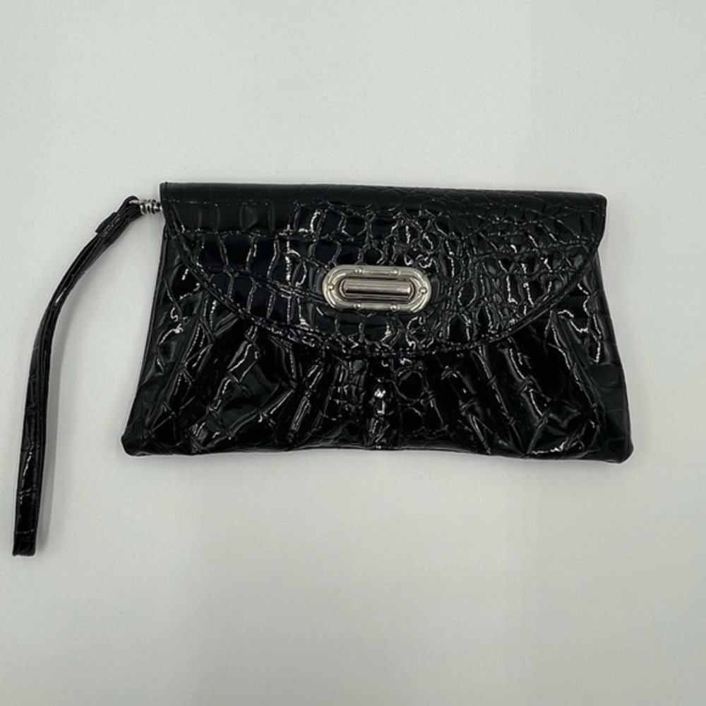 Main Street collection Black Faux Leather Clutch